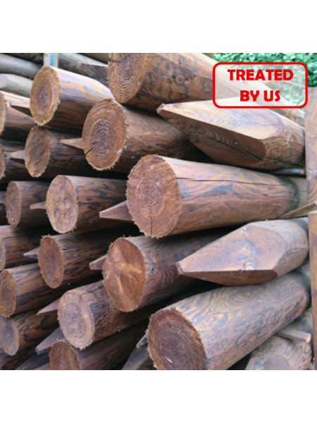 2.40m | Round Creosote Treated Redwood | 100-125mm