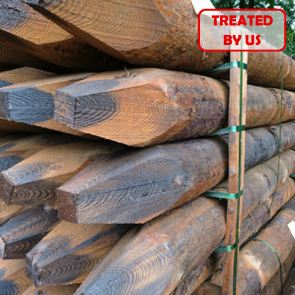 2.10m | Round Creosote Treated Redwood | 150-175mm