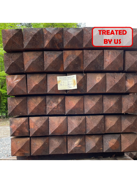 2.10m | Sawn Creosote Treated Redwood | 150 x 150mm - 4 Way Weather Top