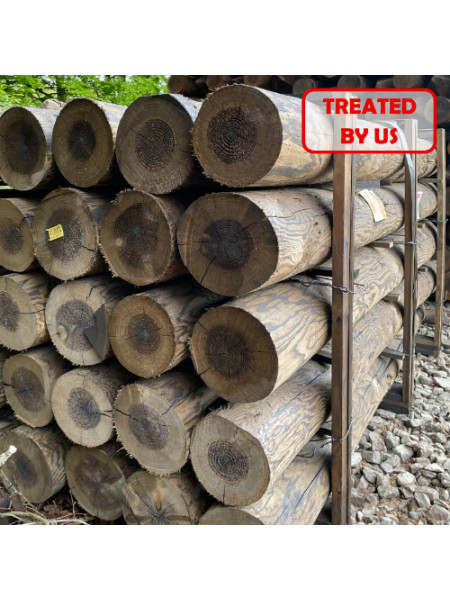 2.40m | Round Creosote Treated Redwood | 175-200mm