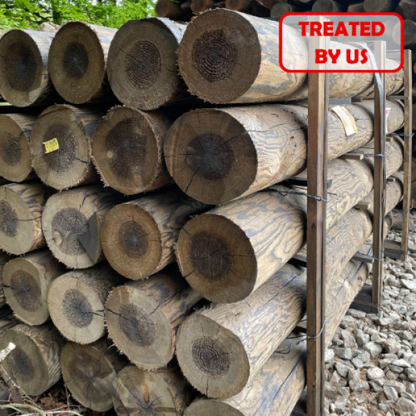 3.00m | Round Creosote Treated Redwood | 175-200mm